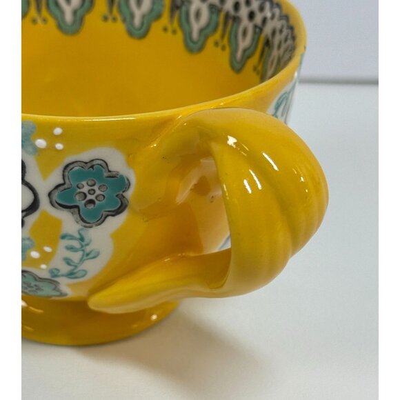 Set Of 2 Anthropologie Elka Ayala Hand-Painted Ceramic Mugs/Cups Twisted Handles - Picture 12 of 14